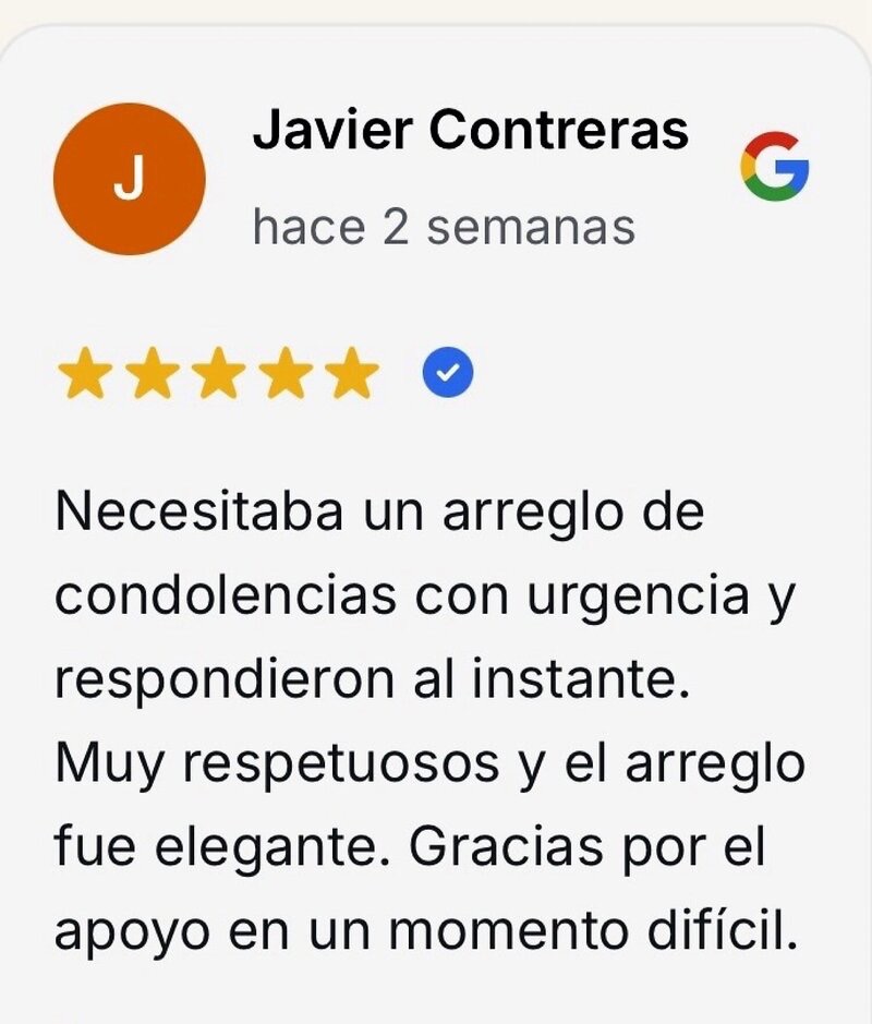 Reseña de cliente en Google